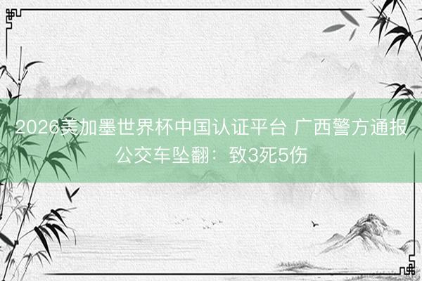 2026美加墨世界杯中国认证平台 广西警方通报公交车坠翻：致3死5伤