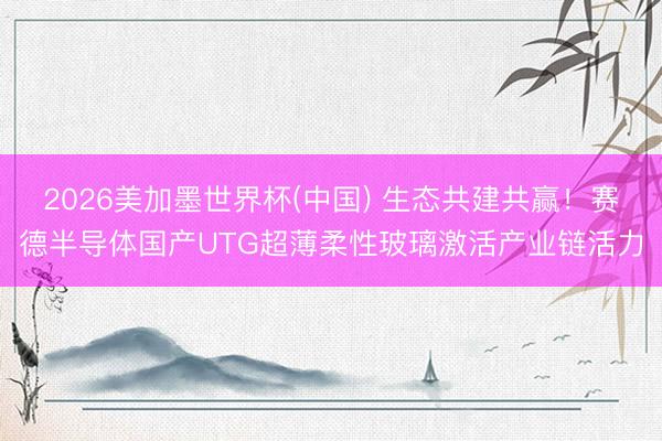2026美加墨世界杯(中国) 生态共建共赢！赛德半导体国产UTG超薄柔性玻璃激活产业链活力