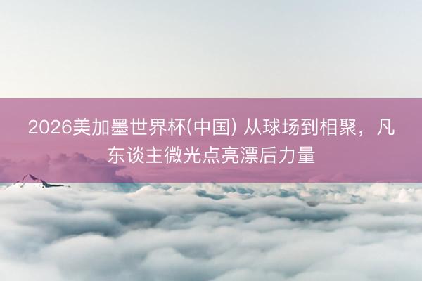 2026美加墨世界杯(中国) 从球场到相聚，凡东谈主微光点亮漂后力量