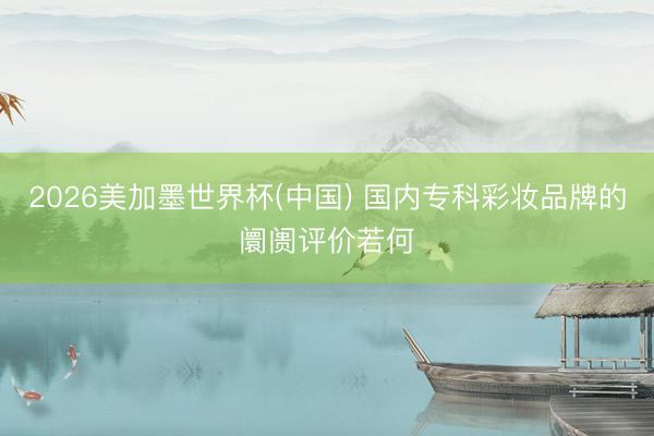 2026美加墨世界杯(中国) 国内专科彩妆品牌的阛阓评价若何
