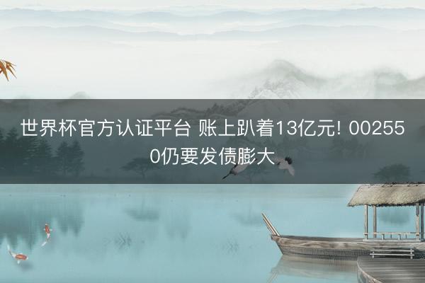 世界杯官方认证平台 账上趴着13亿元! 002550仍要发债膨大