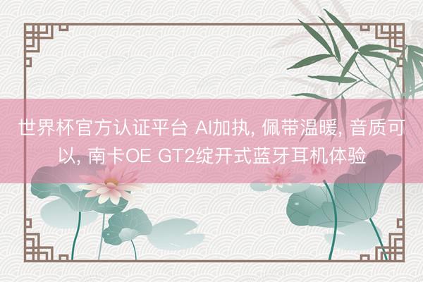 世界杯官方认证平台 AI加执， 佩带温暖， 音质可以， 南卡OE GT2绽开式蓝牙耳机体验