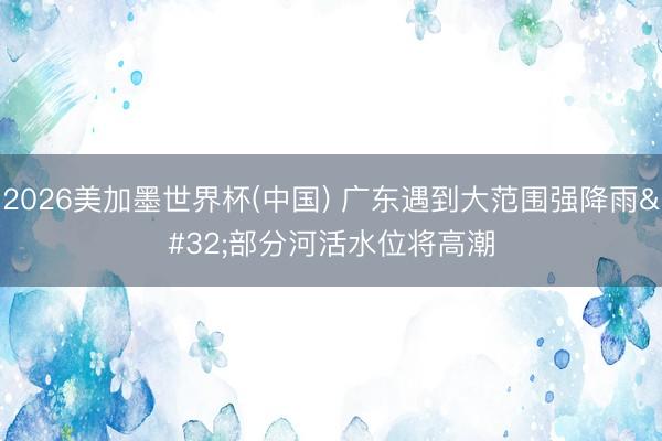 2026美加墨世界杯(中国) 广东遇到大范围强降雨 部分河活水位将高潮