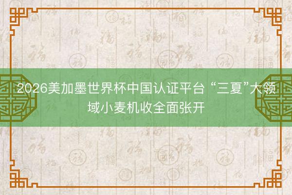 2026美加墨世界杯中国认证平台 “三夏”大领域小麦机收全面张开