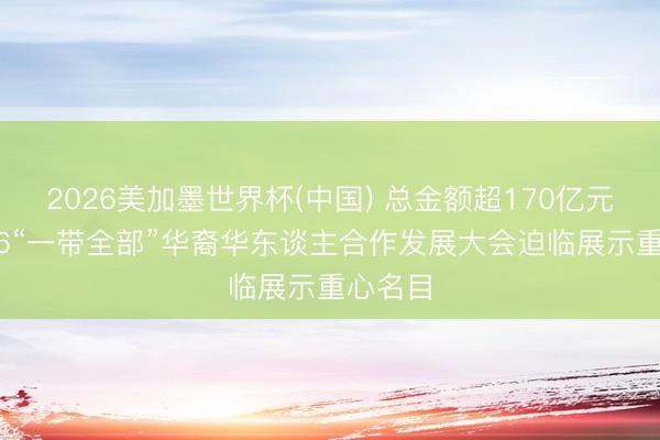 2026美加墨世界杯(中国) 总金额超170亿元！2026“一带全部”华裔华东谈主合作发展大会迫临展示重心名目