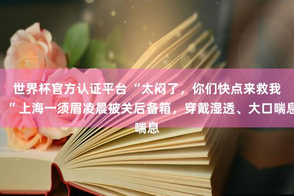世界杯官方认证平台 “太闷了,你们快点来救我!”上海一须眉凌晨被关后备箱,穿戴湿透、大口喘息